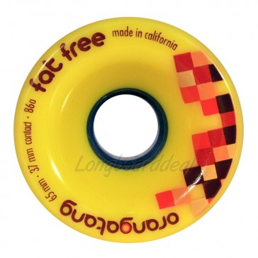Orangatang Fat Free 65mm 86a Yellow longboard wheels