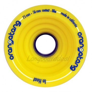 Orangatang In Heat 75mm 86a Yellow longboard wheels