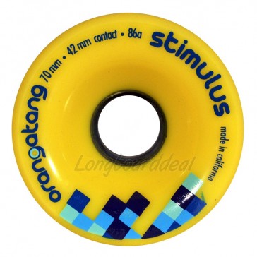 Orangatang Stimulus 70mm 86a Yellow longboard wheels