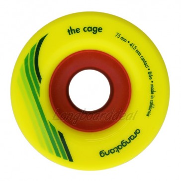 Orangatang The Cage 73mm 86a Yellow longboard wheels