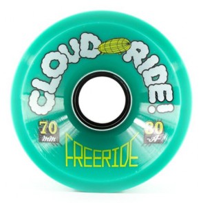 Cloud Ride Freeride 70mm 80a Green longboard wheels